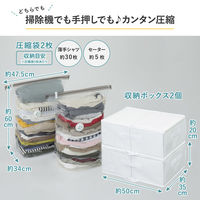 アストロ 一体型圧縮ボックス 衣類用 ホワイト 2個組 623-58 1セット(2個+2枚)（直送品）