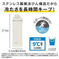 真空断熱スポーツボトル 1L ホワイト FJU-1001 IVWH 1個 食洗機対応 ハンドル付き 水筒 保冷専用 サーモス