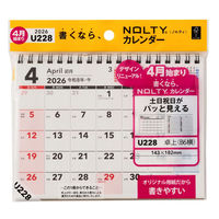 日本能率協会マネジメントセンター 【2026年4月版】 NOLTYカレンダー卓上 B6横 日曜始まり U228 1冊（直送品）