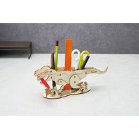 セトクラフト ペンスタンド 天然木 色塗り 恐竜 組立て式 ティラノサウルス 498941 1個（直送品）