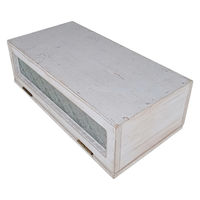 アビテ ティッシュケース フローラティッシュケース 木製 ガラス ホワイト 495605 1個（直送品）