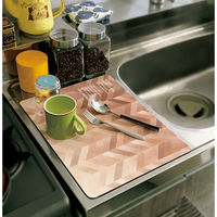 ケーアイジャパン 水切りマット サアラ 柄あり ヘリンボーン 499079 1個（直送品）