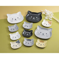 カノー catte face 抗菌 ランチプレート グレー 495513 1個（直送品）