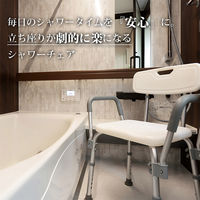 EMA シャワーチェア 肘掛け付き 高さ6段階調節 介護用 SunRuck SR-SBC018KD 1個（直送品）