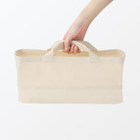 無印良品 綿帆布 持ち手付ソフトボックス スリム小 約幅３７×奥行１８．５×高さ１６ｃｍ 良品計画