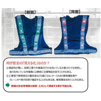 三ツ星貿易 オールシーズンメッシュベスト「両輝」橙/黄 LED-ASV-OLG-GR 1着（直送品）