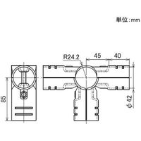 矢崎化工 yazaki イレクター φ42 メタルジョイント LJー3A ブラック 1個 564-7856（直送品）