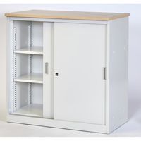 トラスコ中山 TRUSCO CVAカウンター W900書庫型ハイカウンター(天板カラー:ナチュラル(木目調)) CVA-9HS-NA 1台（直送品）