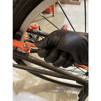 TRUSCO 使い捨てニトリル手袋 ワーカーズグローブ すべり止め付き極厚0.18mm 粉なし黒LL 50枚入 TGNN18DBKLL（直送品）