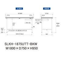 実験用作業台/耐荷重150kg 固定式H950mm 引き出し+足元全面棚付き 耐薬品ケミテクト天板 ワークテーブルLABシリーズ SLKHー（直送品）