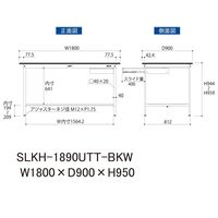 実験用作業台/耐荷重150kg 固定式H950mm 引き出し+足元全面棚付き 耐薬品ケミテクト天板 ワークテーブルLABシリーズ SLKHー（直送品）