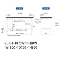 実験用作業台/耐荷重150kg 固定式H950mm ワイド引き出し+足元全面棚付き 耐薬品ケミテクト天板 ワークテーブルLABシリーズ SL（直送品）