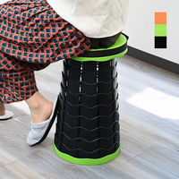 ファミリー・ライフ 便利な伸縮式スツール オレンジ 0464610 1個（直送品）