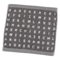 今治産ハンドタオル（タイポグラフィ） チャコール 1セット（1枚×10） LAKOLE/ラコレ