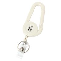 リール付きカラビナキーホルダー アイボリー 1セット（1個×6） LAKOLE/ラコレ