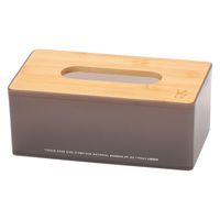 バンブー蓋ティッシュケース チャコール 1セット（1個×6） LAKOLE/ラコレ