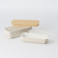 竹蓋の弁当箱 スリム2段型 生成 AKOMEYA TOKYO/アコメヤ