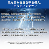 携帯型雷検知警報器 雷アラート 雷検知器 防災グッズ 雷対策 小型 軽量 防塵 防滴 IP54 光 音 振動 KO413 RABLISS（直送品）