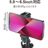 スマホホルダー ～6.5インチ クリップタイプ ホットシュー付 アーム型 ブラック P-STSRSGNCPBK エレコム 1個