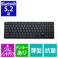 キーボード ワイヤレス Bluetooth WWCB対応 抗菌 パンタグラフ TK-CB02BPKBK ブラック 1個 エレコム