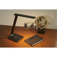 オリンピア照明 ワイヤレスチャージャー機能付き LEDデスクスタンドライト ブラック GST006QB 1台
