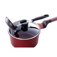 ベストコ IH 片手鍋 ガラス蓋付 18cm ブラウンダイヤモンドコート ソースパン ND-767 ヴォランテ 4975970252406（直送品）