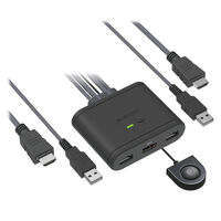 パソコン切替器 KVN切替器 ケーブル一体型 2台切替 HDMI WUXGA/60Hz KVM-KHUSN2 エレコム 1個