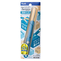 プラス フィットカットカーブ携帯はさみー+開梱カッターピーコックブルー 34110 1個（直送品）