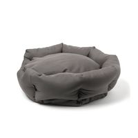 ふっくらラウンドペットベッド チャコール 猫 犬 LAKOLE/ラコレ