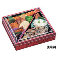 エフピコ 弁当容器 WPS-角180-180 本体 赤焼板目黒 80050130 1袋(15個)（直送品）