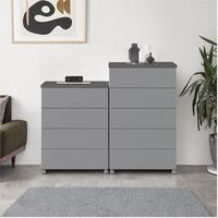 TENMA 収納家具 フィッツチェスト 7504 グレー + 差込式キャスター CSPー40 セット 110016055CGR（直送品）