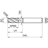 GUHRING 4枚刃エンドミル エクストラショート RF100Sharp Extra Short 1.2mm 6938 1.200 1本（直送品）
