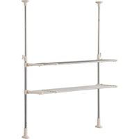 ベストコ ステンレス つっぱりキッチンラック 2段 伸縮棚 ワームグレー NY-1002 4975970253649 1個