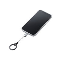 スマホアクセサリ 外付ストラップホール フィンガーリング カラビナ クリア P-STHFINCR エレコム 1個
