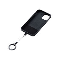 スマホアクセサリ 外付ストラップホール フィンガーリング カラビナ ブラック P-STHFINBK エレコム 1個