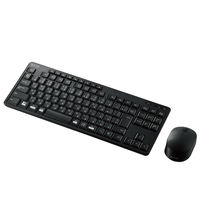ワイヤレスキーボード 無線(2.4GHz) コンパクト マウス付き 静音 抗菌 TK-FDM115SKMBK エレコム 1個