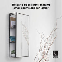 アントレックス umbra アンブラ バス収納 キュービコ ミラー ブラック バスミラー お風呂 鏡 359004 1個（直送品）