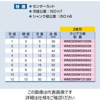 WMダイヤモンドコート超硬ソリッドエンドミル 2枚刃φ1x39mm 【WM230SW010339】 WM230SW010339 1本（直送品）
