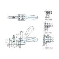 ナベヤ トグルダウンクランプ 6830B 6830Bー1 6830B-1 1セット(2個)（直送品）