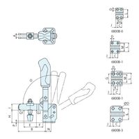 ナベヤ トグルダウンクランプ 6800B 6800Bー2 6800B-2 1セット(2個)（直送品）