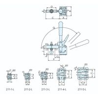 ナベヤ トグルダウンクランプ211ーL 211ー5ーL 211-5-L 1セット(2個)（直送品）