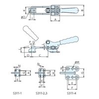 ナベヤ トグルフッククランプS311 S311ー3 S311-3 1セット(2個)（直送品）