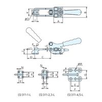 ナベヤ トグルフッククランプ311ーL 311ー5ーL 311-5-L 1セット(2個)（直送品）