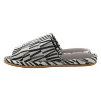 【スリッパ】オクムラ Vジャガード織柄スリッパ L ブラック（直送品）