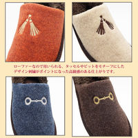 【スリッパ】オクムラ タッセル刺繍バブーシュ M ベージュ（直送品）