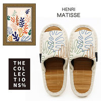 【スリッパ】オクムラ マティス 西洋絵画 竹スリッパ M ネイビー（直送品）