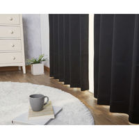ユニベール シンプルドレープ 1級遮光カーテン 1000×2000mm  ブラック 1セット(2枚入)（直送品）