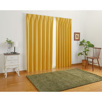 ユニベール シンプルドレープ 1級遮光カーテン 1000×1780mm  イエロー 1セット(2枚入)（直送品）