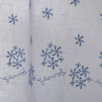 ユニベール リズ2 カフェカーテン 1050×450mm  ブルー 1枚（直送品）