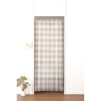 ユニベール 間仕切りカーテン 1000×1850mm  チェックベージュ 1枚（直送品）